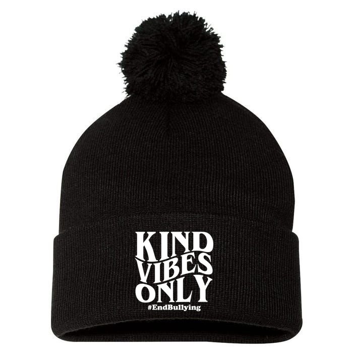 Kind Vibes Only End Bullying Pom Pom 12in Knit Beanie
