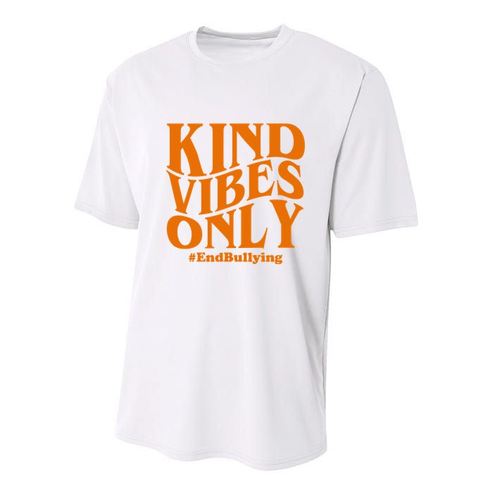 Kind Vibes Only End Bullying Youth Performance Sprint T-Shirt