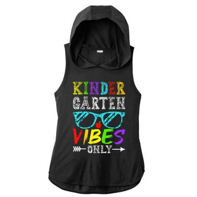 Kindergarten Vibes Only Back To School Cool Teacher Ladies PosiCharge Tri-Blend Wicking Draft Hoodie Tank