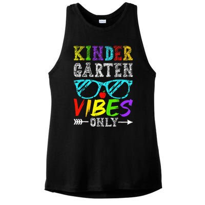 Kindergarten Vibes Only Back To School Cool Teacher Ladies PosiCharge Tri-Blend Wicking Tank