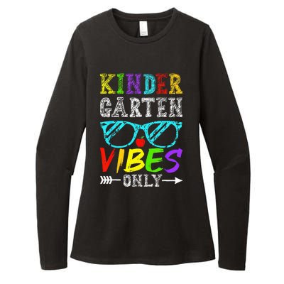 Kindergarten Vibes Only Back To School Cool Teacher Womens CVC Long Sleeve Shirt