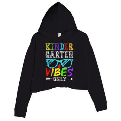 Kindergarten Vibes Only Back To School Cool Teacher Crop Fleece Hoodie