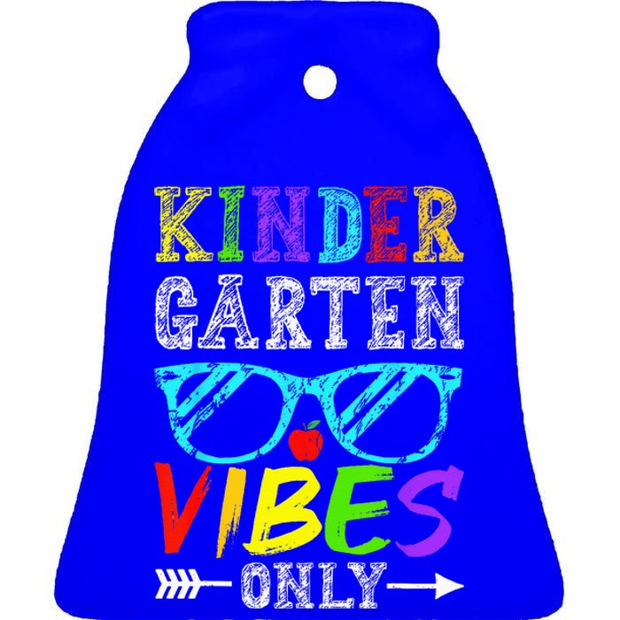 Kindergarten Vibes Only Back To School Cool Teacher Ceramic Bell Ornament