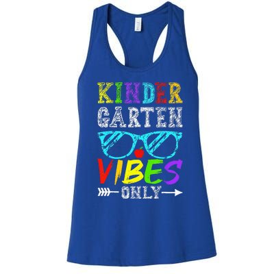 Kindergarten Vibes Only Back To School Cool Teacher Women's Racerback Tank