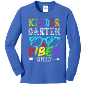 Kindergarten Vibes Only Back To School Cool Teacher Kids Long Sleeve Shirt