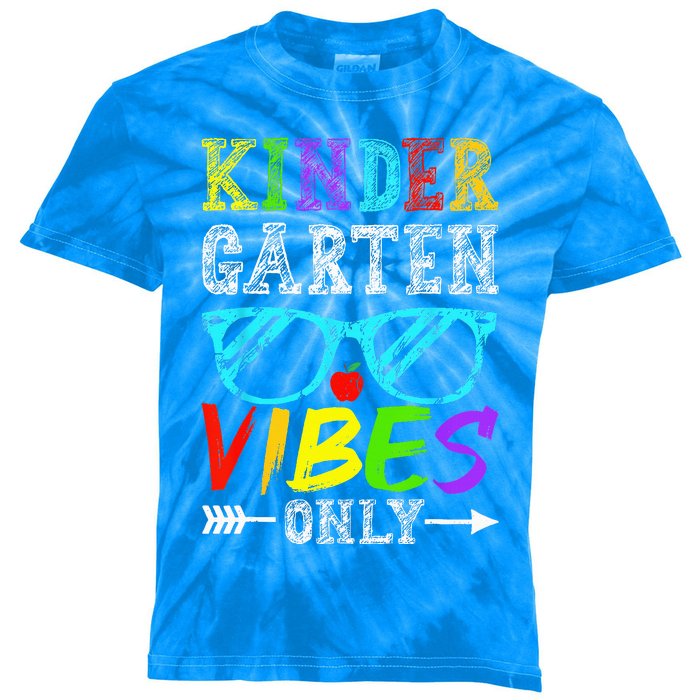 Kindergarten Vibes Only Back To School Cool Teacher Kids Tie-Dye T-Shirt