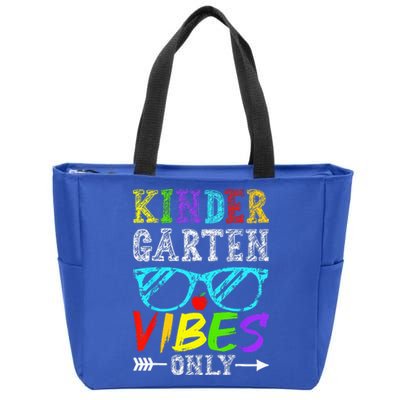 Kindergarten Vibes Only Back To School Cool Teacher Zip Tote Bag