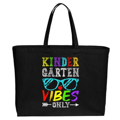 Kindergarten Vibes Only Back To School Cool Teacher Cotton Canvas Jumbo Tote