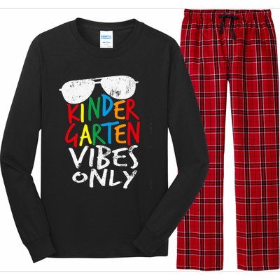 Kindergarten Vibes Only Back to School Cool Teacher Long Sleeve Pajama Set