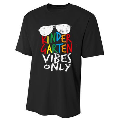 Kindergarten Vibes Only Back to School Cool Teacher Performance Sprint T-Shirt