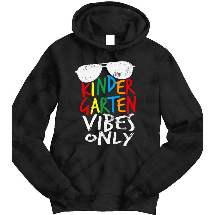 Kindergarten Vibes Only Back to School Cool Teacher Tie Dye Hoodie