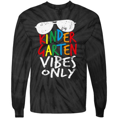 Kindergarten Vibes Only Back to School Cool Teacher Tie-Dye Long Sleeve Shirt