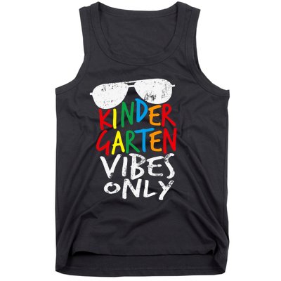 Kindergarten Vibes Only Back to School Cool Teacher Tank Top