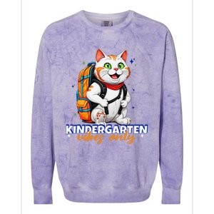 Kindergarten Vibes Only Cute Cat Back To School First Colorblast Crewneck Sweatshirt