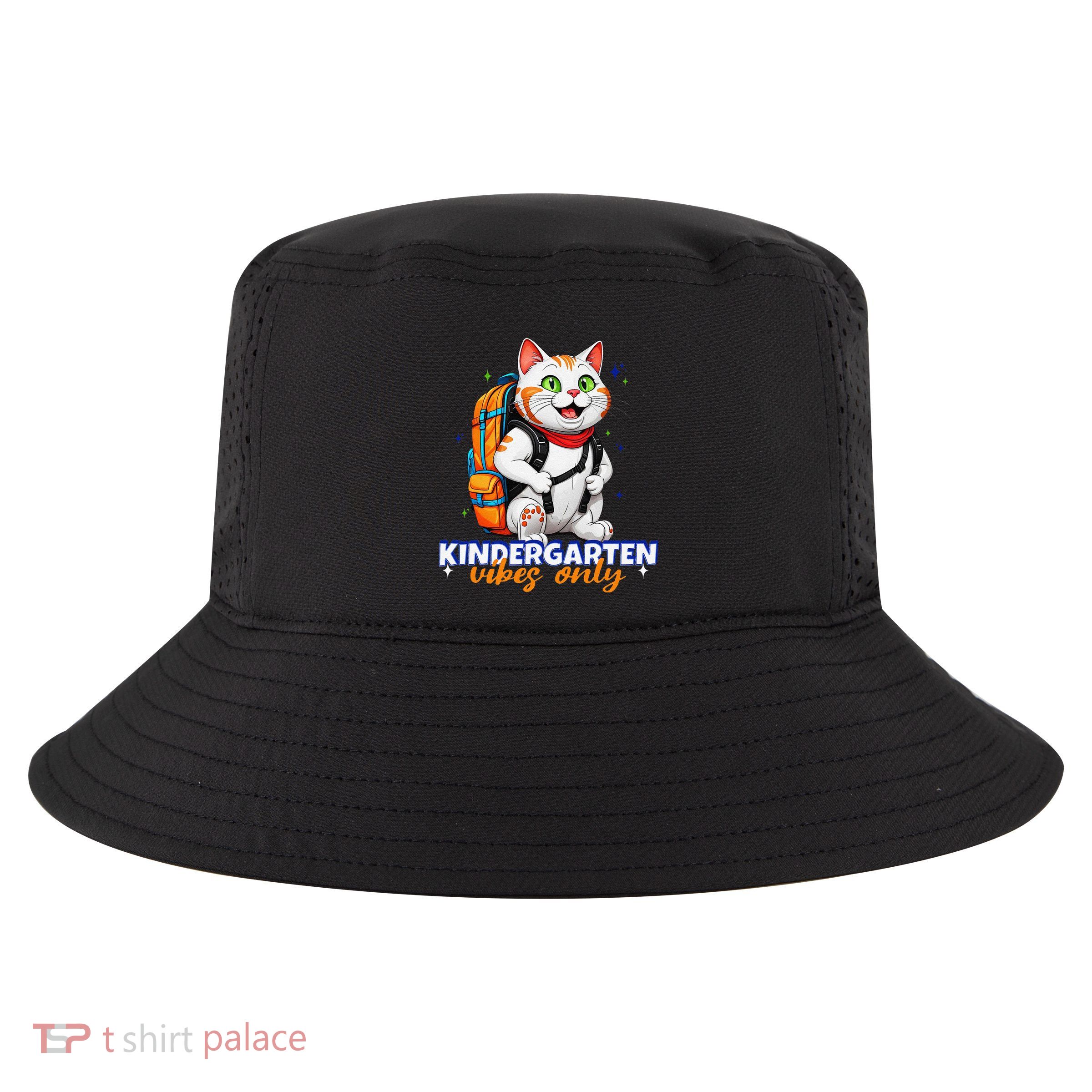 Kindergarten Vibes Only Cute Cat Back To School First Cool Comfort Performance Bucket Hat