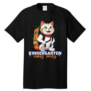 Kindergarten Vibes Only Cute Cat Back To School First Tall T-Shirt