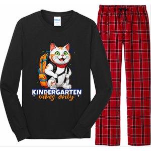 Kindergarten Vibes Only Cute Cat Back To School First Long Sleeve Pajama Set