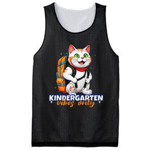 Kindergarten Vibes Only Cute Cat Back To School First Mesh Reversible Basketball Jersey Tank