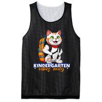 Kindergarten Vibes Only Cute Cat Back To School First Mesh Reversible Basketball Jersey Tank