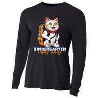 Kindergarten Vibes Only Cute Cat Back To School First Cooling Performance Long Sleeve Crew