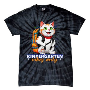 Kindergarten Vibes Only Cute Cat Back To School First Tie-Dye T-Shirt