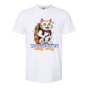 Kindergarten Vibes Only Cute Cat Back To School First Softstyle CVC T-Shirt