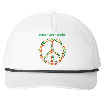 Kawaii Vegetables Peace Sign Funny Gift For Vegetarian Vegan Snapback Five-Panel Rope Hat