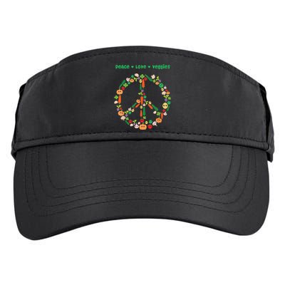 Kawaii Vegetables Peace Sign Funny Gift For Vegetarian Vegan Adult Drive Performance Visor