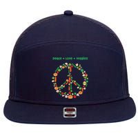 Kawaii Vegetables Peace Sign Funny Gift For Vegetarian Vegan 7 Panel Mesh Trucker Snapback Hat