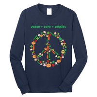 Kawaii Vegetables Peace Sign Funny Gift For Vegetarian Vegan Long Sleeve Shirt