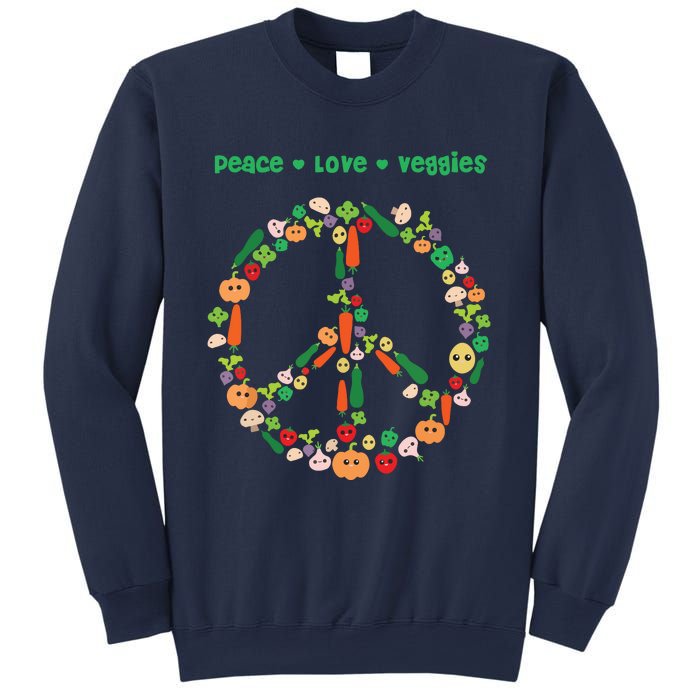 Kawaii Vegetables Peace Sign Funny Gift For Vegetarian Vegan Sweatshirt