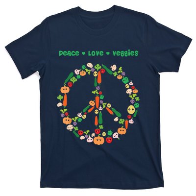 Kawaii Vegetables Peace Sign Funny Gift For Vegetarian Vegan T-Shirt