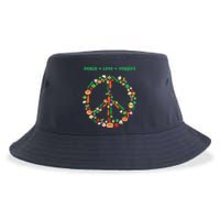 Kawaii Vegetables Peace Sign Funny Gift For Vegetarian Vegan Sustainable Bucket Hat