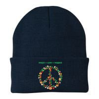 Kawaii Vegetables Peace Sign Funny Gift For Vegetarian Vegan Knit Cap Winter Beanie