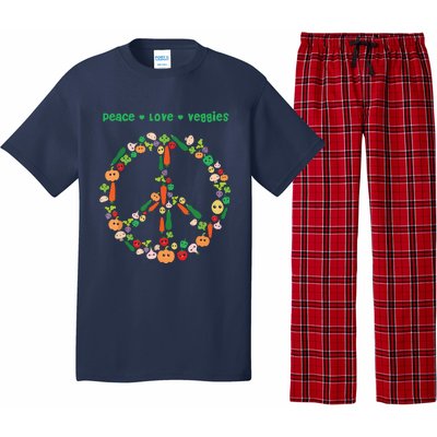 Kawaii Vegetables Peace Sign Funny Gift For Vegetarian Vegan Pajama Set