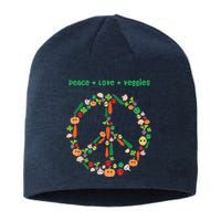 Kawaii Vegetables Peace Sign Funny Gift For Vegetarian Vegan Sustainable Beanie