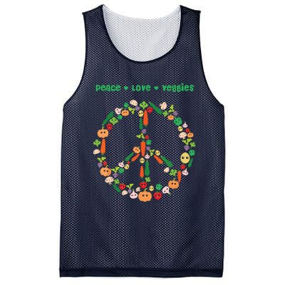 Kawaii Vegetables Peace Sign Funny Gift For Vegetarian Vegan Mesh Reversible Basketball Jersey Tank