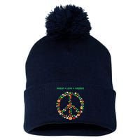 Kawaii Vegetables Peace Sign Funny Gift For Vegetarian Vegan Pom Pom 12in Knit Beanie