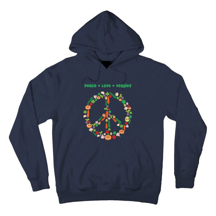 Kawaii Vegetables Peace Sign Funny Gift For Vegetarian Vegan Tall Hoodie