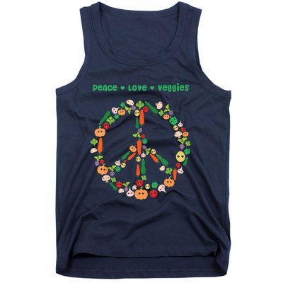 Kawaii Vegetables Peace Sign Funny Gift For Vegetarian Vegan Tank Top