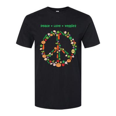 Kawaii Vegetables Peace Sign Funny Gift For Vegetarian Vegan Softstyle CVC T-Shirt