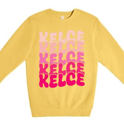 K.elce Vintage Personalized name I Love Kelce Premium Crewneck Sweatshirt