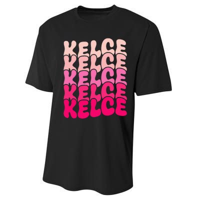 K.elce Vintage Personalized name I Love Kelce Performance Sprint T-Shirt