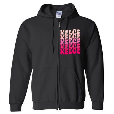 K.elce Vintage Personalized name I Love Kelce Full Zip Hoodie