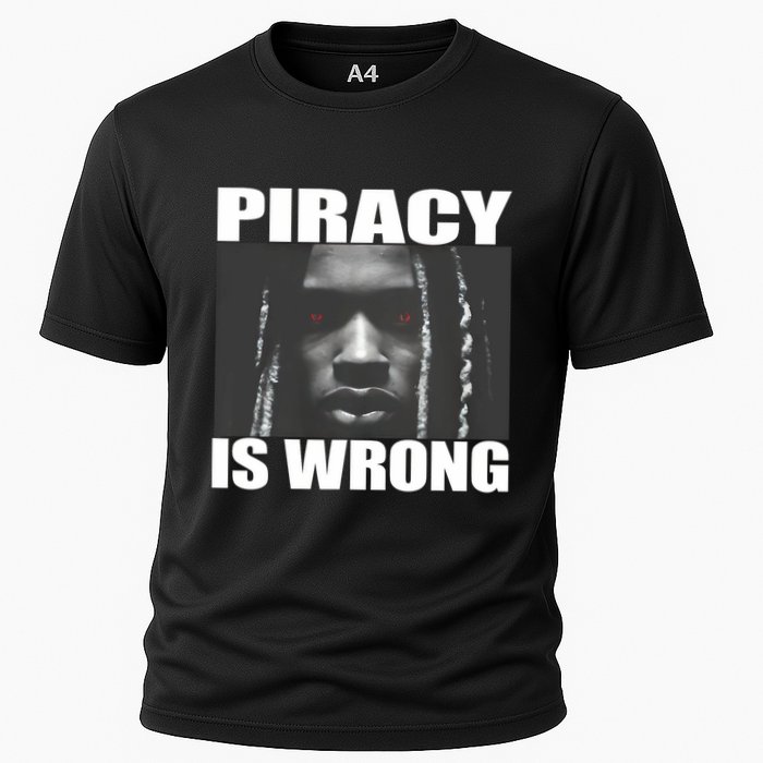 King Von Piracy Is Wrong Anti Piracy Funny Brainrot Meme Cooling Performance Crew T-Shirt