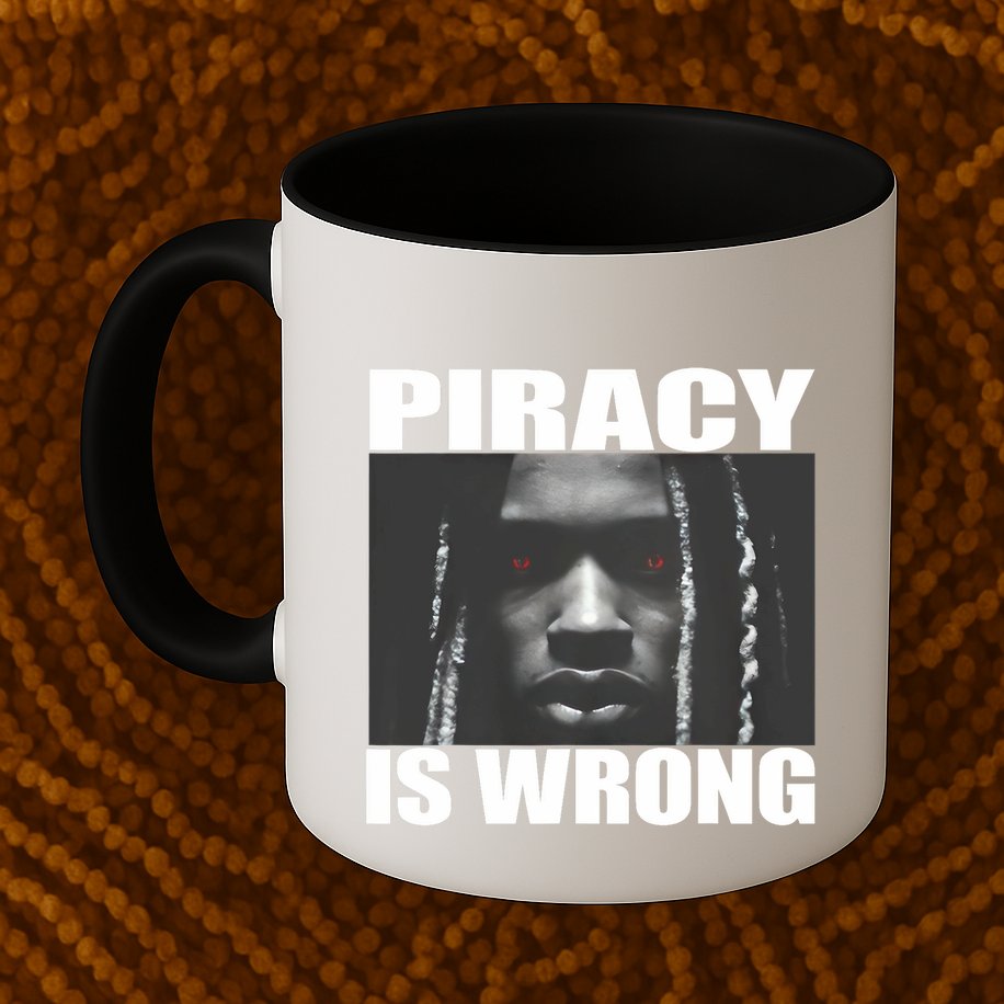 King Von Piracy Is Wrong Anti Piracy Funny Brainrot Meme Mug