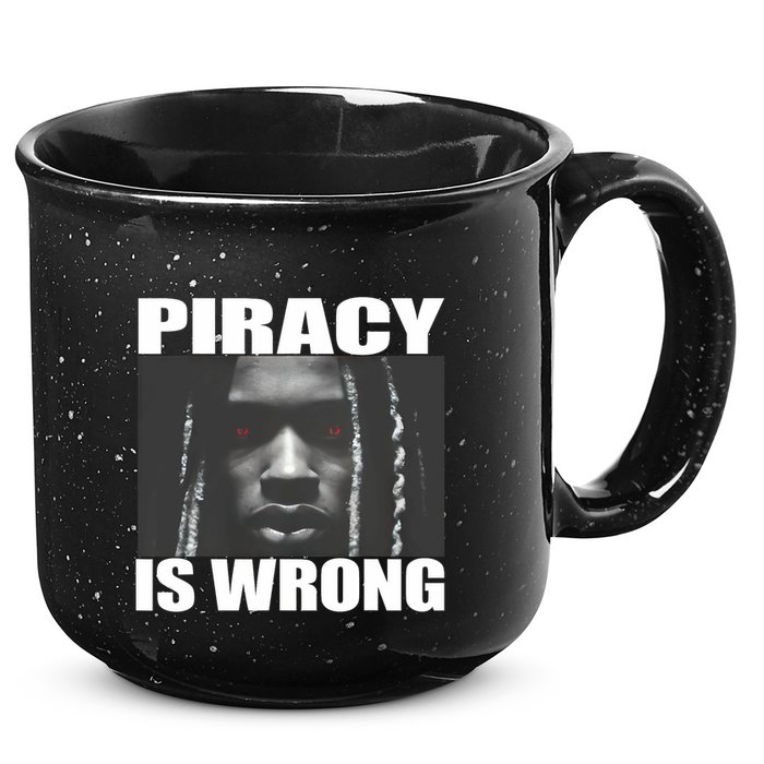 King Von Piracy Is Wrong Anti Piracy Funny Brainrot Meme 15oz Campfire Ceramic Mug