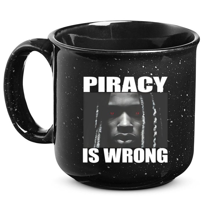 King Von Piracy Is Wrong Anti Piracy Funny Brainrot Meme 15oz Campfire Ceramic Mug