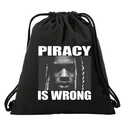 King Von Piracy Is Wrong Anti Piracy Funny Brainrot Meme Drawstring Bag
