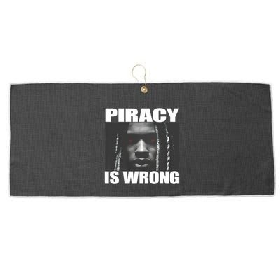 King Von Piracy Is Wrong Anti Piracy Funny Brainrot Meme Large Microfiber Waffle Golf Towel